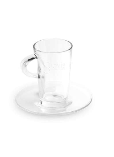SUAVIS | Glass Mug with saucer 250ml.