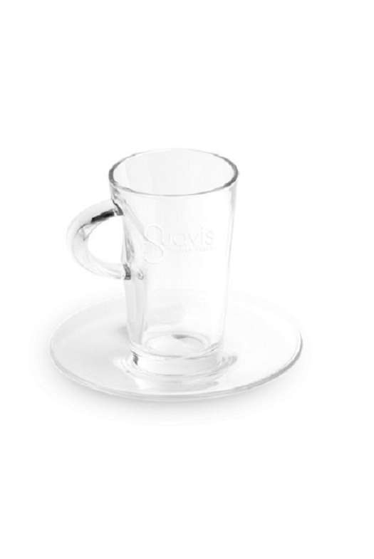 SUAVIS | Glass Mug with saucer 250ml.