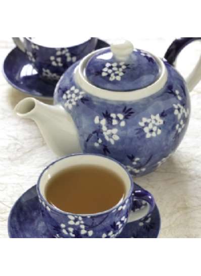 Ceramic Flowery Tea Set  | La Via del Te | 3pieces